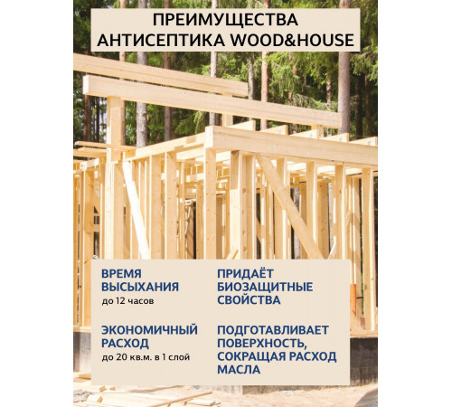 Заказать ГРУНТОВОЧНЫЙ АНТИСЕПТИК WOOD & HOUSE в Воронеже, Воронежская область